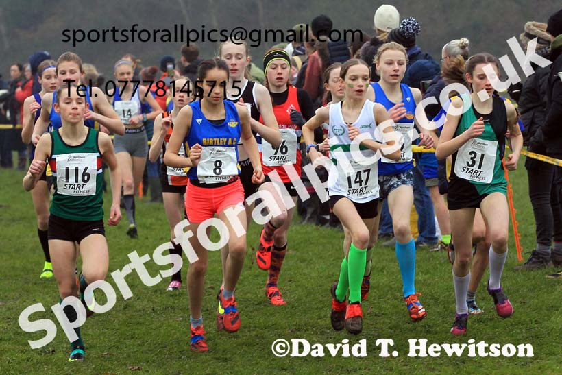 Girls Under-13s 2023 Northern Cross Country Champs., Witton Park, Blackburn. Photo: David T. Hewitson/Sports for All Pics